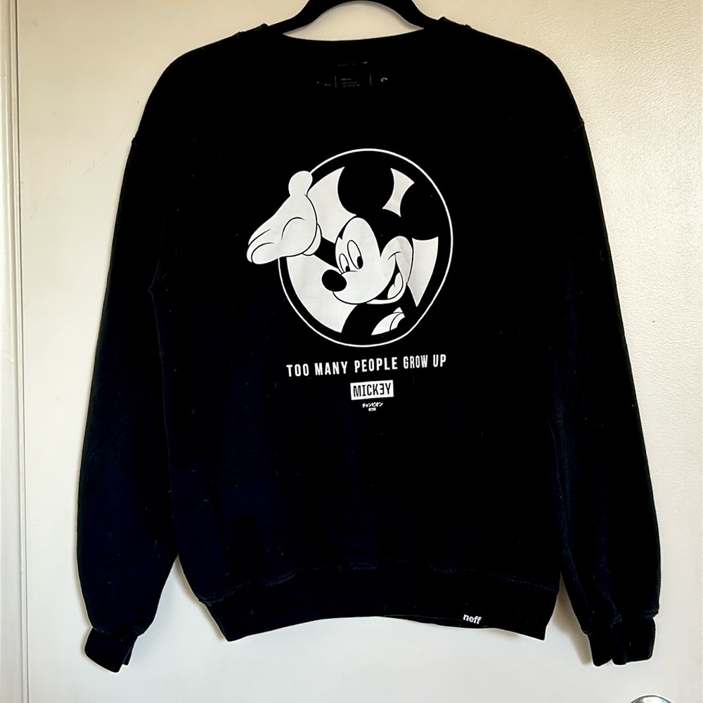 Disney X Neff Mickey Mouse Adult Crew Neck Pull Over Sweater